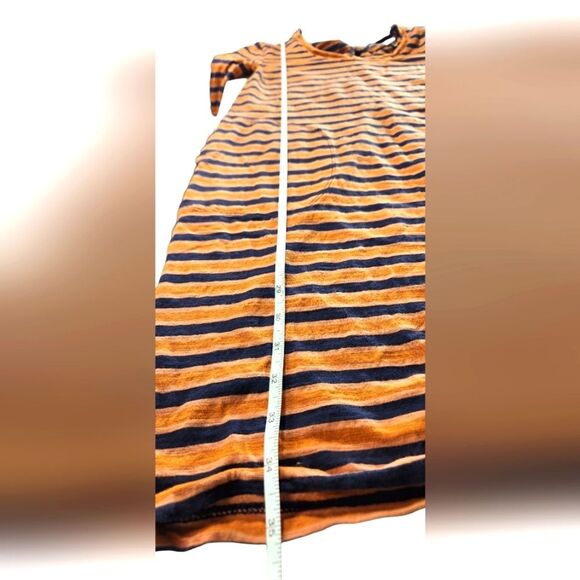 pact Dress‎ Avery Harvest Stripe Navy Blue Orange Organic Cotton Pockets Short S - Picture 11 of 16